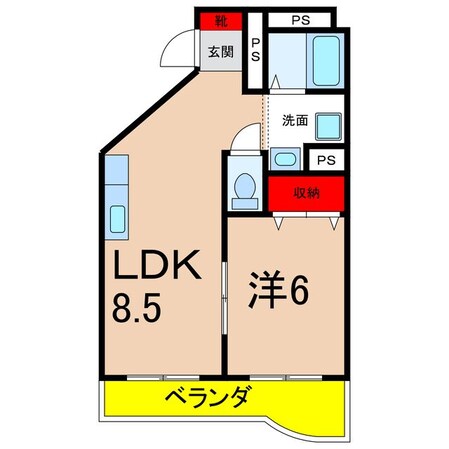 マンションピースフルの物件間取画像